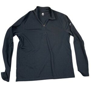 Eastern Mountain Mens 1/4 Zip Shirt Medium Black Long Sleeve Top Pullover Casual